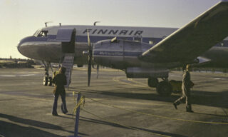 Finnair’s airplane at the Kuusamo airport